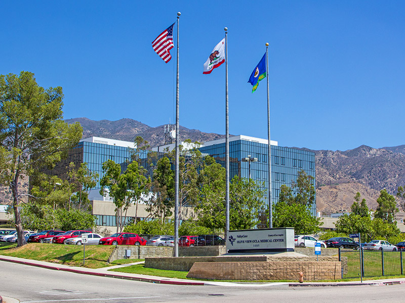 Exterior shot of UCLA Olive View Medical Center